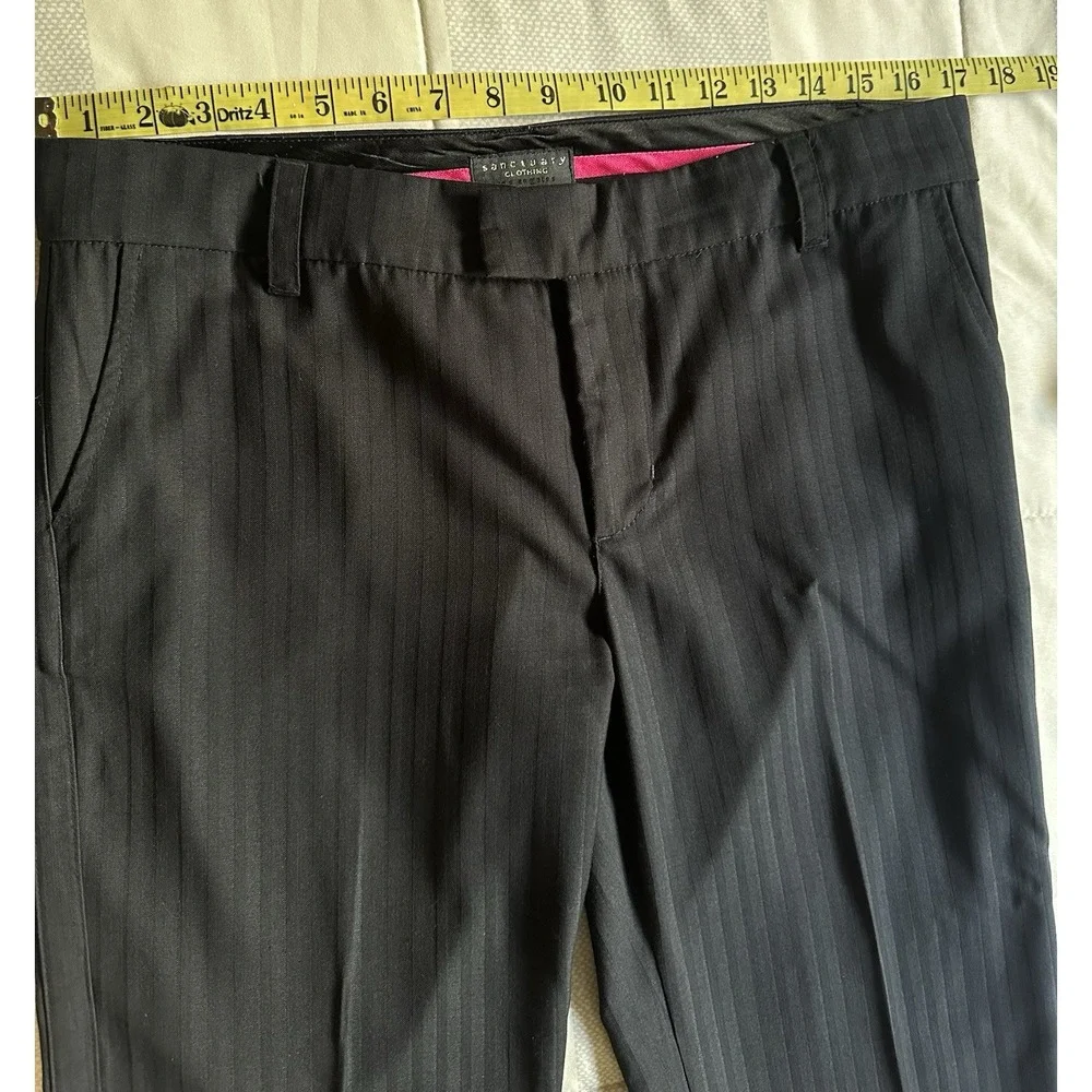 Y2k Sanctuary clothing Los Angeles pants dress‎ slacks Women's 30 Black Stripes